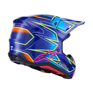Alpinestars Motocross Helmet S-M7 Cast - Blue / Pink / Fluo Yellow