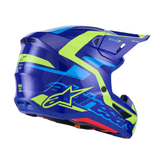 Alpinestars Motocross Helmet S-M7 Deed - Blue / Fluo Yellow