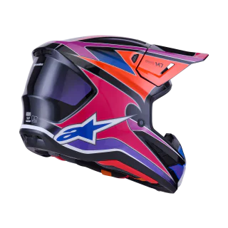 Alpinestars Motocross Helmet S-M7 Fuse - Blue / Purple / Pink