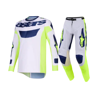 Alpinestars Motocross Gear 2026 Racer Air Riway - Light Grey / Fluo Yellow / Blue