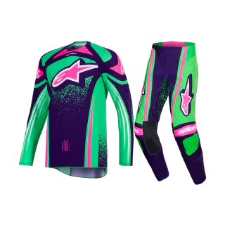 Alpinestars Motocross Gear 2026 Techstar Nomur - Deep Purple / Green / Fluo Pink