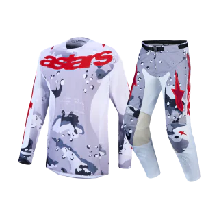Alpinestars Motocross Gear 2027 Racer Air Lone - Camo Grey / White / Fire Red