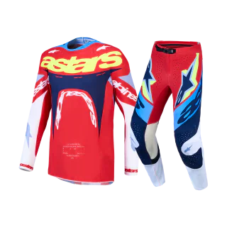 Alpinestars Motocross Gear 2027 Supertech Dyna - Fire Red / White / Navy / Blue