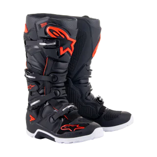 Alpinestars Motocross Boots Tech 7 Enduro - Black / Fluo Red