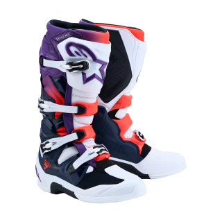 Alpinestars Motocross Boots Tech 7 - Purple / White / Dark Blue / Fluo Red