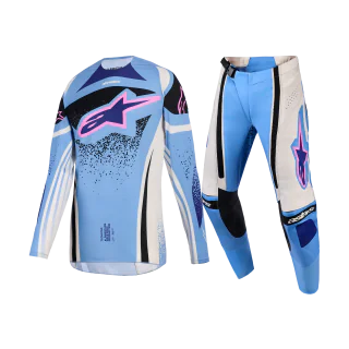 Alpinestars Women Motocross Gear 2026 Techstar Nomur - Light Blue / Off White / Black