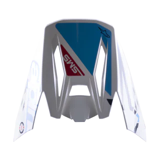 Alpinestars Helmet Visor S-M5 22.05 Action - White / Cyan / Dark Blue