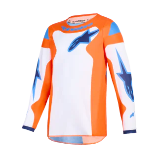 Alpinestars Youth Motocross Jersey 2026 Fluid Grid - Orange / Ucla / Blue