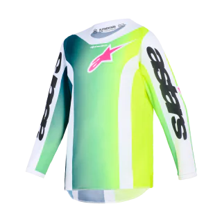 Alpinestars Youth Motocross Jersey 2026 Fluid Portl - Green / White / Black