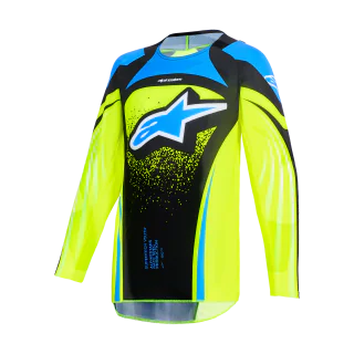 Alpinestars Youth Motocross Jersey 2026 Supertech Nomur - Dark Navy / Fluo Yellow / Ucla / Blue