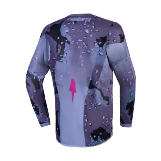 Alpinestars Youth Motocross Jersey 2027 Fluid Lone - Camo Grey / Purple