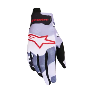 Alpinestars Youth Motocross Gloves 2027 Radar - Ash Grey / Light Lilac / Red / Black