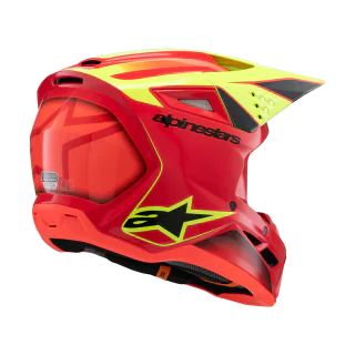 Alpinestars Youth Motocross Helmet S-M3 Fray - Red / Fluo Yellow / Black
