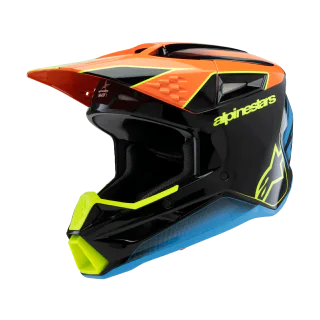 Alpinestars Youth Motocross Helmet S-M3 Fray - Black / Orange / Fluo Yellow