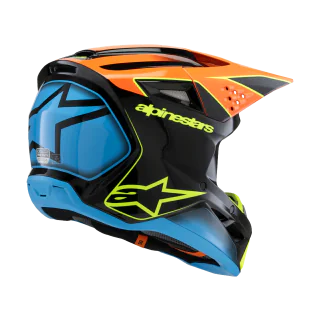 Alpinestars Youth Motocross Helmet S-M3 Fray - Black / Orange / Fluo Yellow