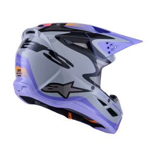Alpinestars Youth Motocross Helmet S-M3 Jettson - Grey / Purple / Black