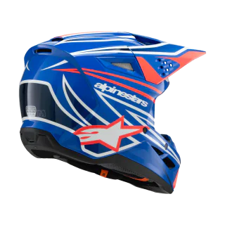 Alpinestars Youth Motocross Helmet S-M3 Wurx - Blue / Red / White / Black