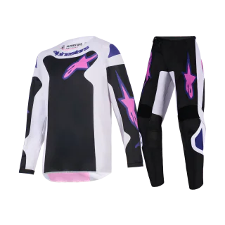 Alpinestars Youth Motocross Gear 2026 Fluid Grid - Black / Light Grey / Purple