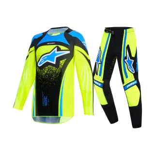 Alpinestars Youth Motocross Gear 2026 Supertech Nomur - Dark Navy / Fluo Yellow / Ucla / Blue