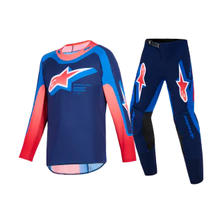 Alpinestars Youth Motocross Gear 2026 Supertech Vista - Dark Navy / Hot Coral / Cobalt