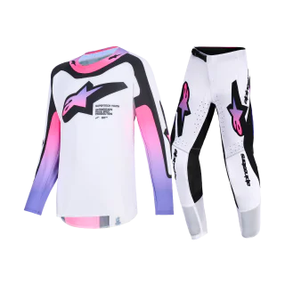 Alpinestars Youth Motocross Gear 2026 Supertech Vista - White / Purple / Black
