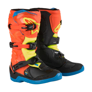 Alpinestars Youth Motocross Boots Tech 3S - Fluo Orange / Blue / Fluo Yellow