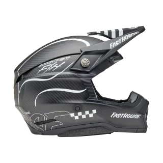 Bell Motocross Helmet Moto-10 Spherical Fasthouse Raven - Matte Black / White