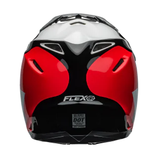 Bell Motocross Helmet Moto-9S Flex Hello Cousteau Stripes - White / Red
