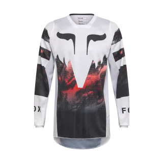 Fox Motocross Jersey 180 Kairos - White / Fluo Red