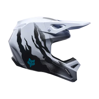 Fox Motocross Helmet V1 Clutch - White / Black