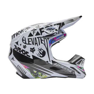 Fox Motocross Helmet V1 Image Cosmo - White / Black