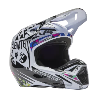 Fox Motocross Helmet V1 Image Cosmo - White / Black