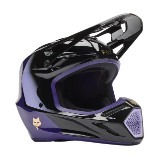 Fox Motocross Helmet V3 Drip - Black / Purple