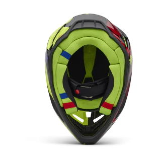 Fox Motocross Helmet V3 Throttle - Fluo Yellow