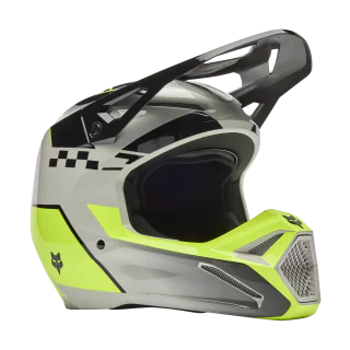Fox Youth Motocross Helmet V1 Collect - Grey / Yellow