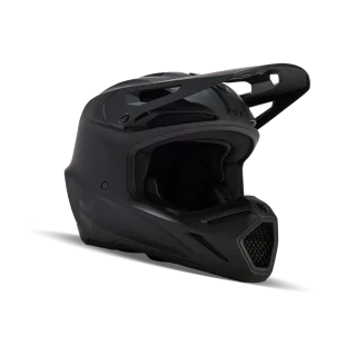 Fox Youth Motocross Helmet V3 Solid - Matte Black