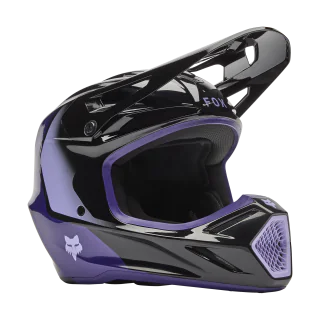 Fox Youth Motocross Helmet V3 Spire - Black / Purple