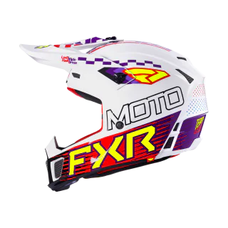 FXR Motocross Helmet Clutch Race Div - White / Purple / Red
