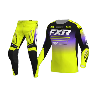FXR Motocross Gear Clutch - HiVis / Black / Purple
