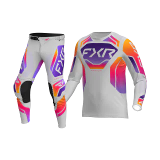 FXR Motocross Gear Podium Relay - Grey / Purple / Tangerine