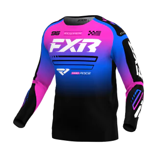 FXR Youth Motocross Gear Clutch - Black / Blue / Pink