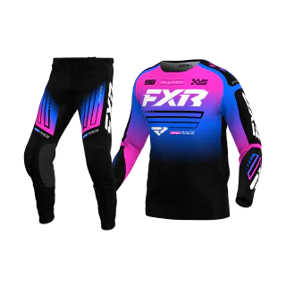 FXR Youth Motocross Gear Clutch - Black / Blue / Pink