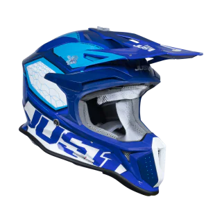 Just1 Motocross Helmet J18F Hexa - Blue / White
