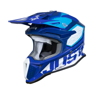 Just1 Motocross Helmet J18F Hexa - Blue / White