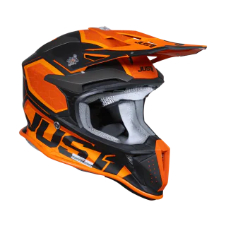 Just1 Motocross Helmet J18F Hexa - Orange / Black / Titanium