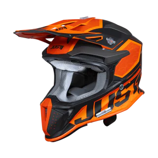 Just1 Motocross Helmet J18F Hexa - Orange / Black / Titanium