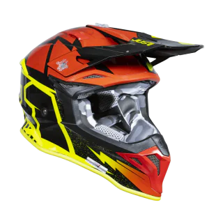 Just1 Motocross Helmet J39 Poseidon - Black / Fluo Yellow / Red