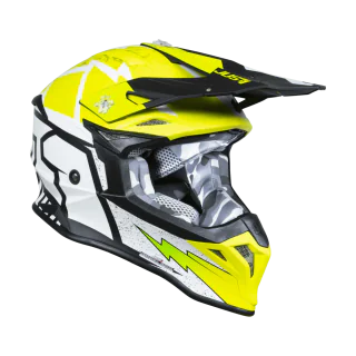 Just1 Motocross Helmet J39 Poseidon - Black / Fluo Yellow / White