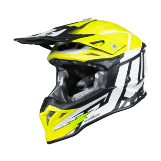 Just1 Motocross Helmet J39 Poseidon - Black / Fluo Yellow / White