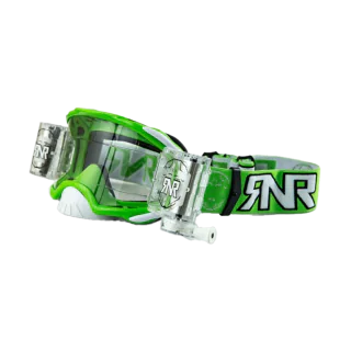 RNR Motocross Goggle Roll-Off Platinum WVS - Green - Clear